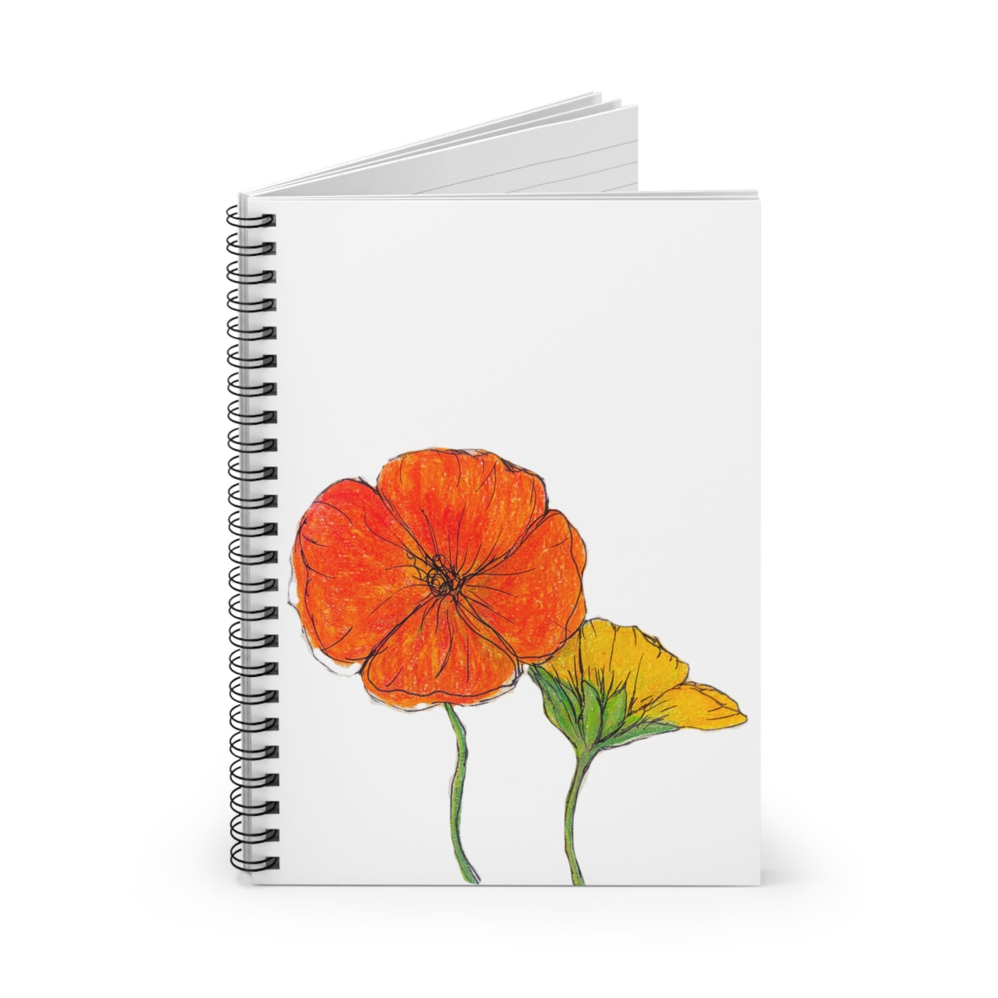 Flower Spiral Notebook — Ruled Lined Journal