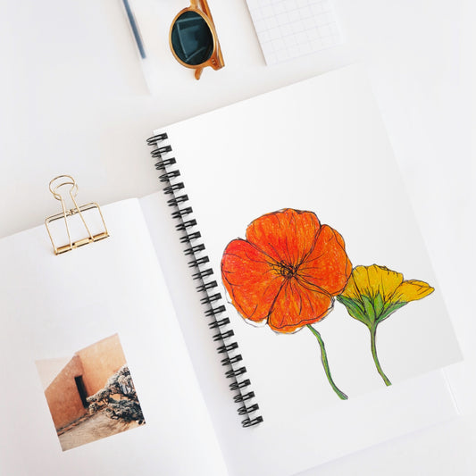 Flower Spiral Notebook — Ruled Lined Journal